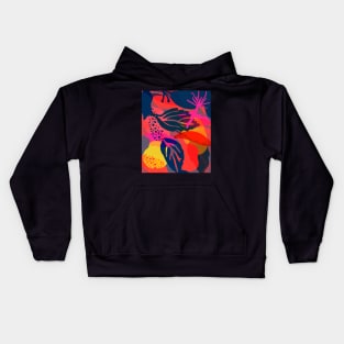 Superbright abstract flower frenzy Kids Hoodie